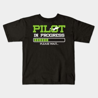 Pilot In Progress Flight Student Kids T-Shirt